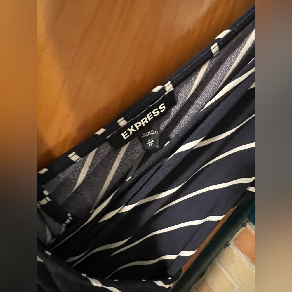 Express Striped Navy and White Jumpsuit - Picture 3 of 5